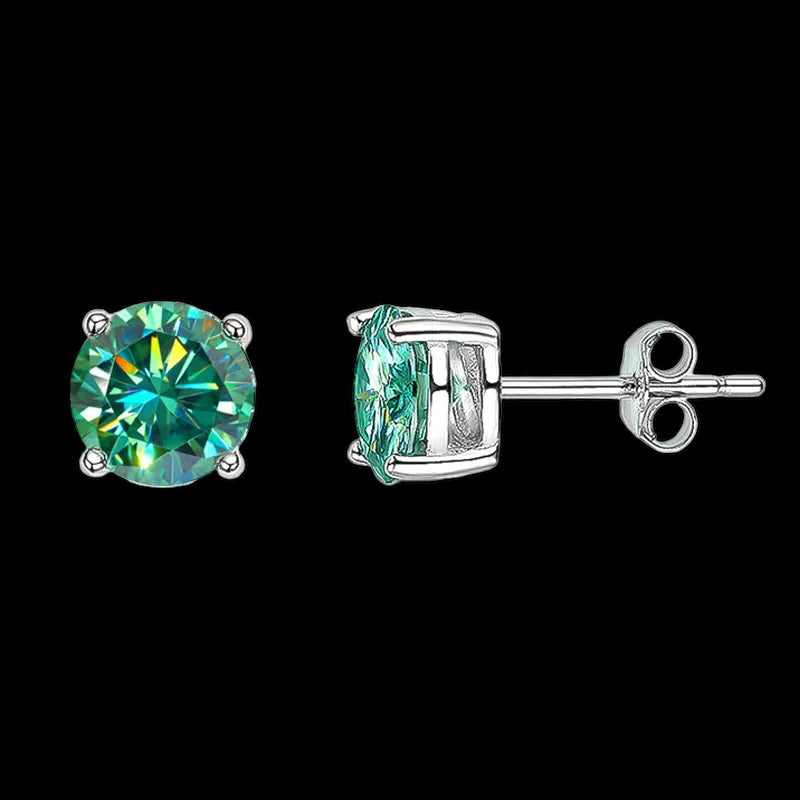 ICED OUT MOISSANITE "GREEN PAROLO" WEISSGOLD 925S SILVER OHRRINGE - ICERAIN JEWELRY