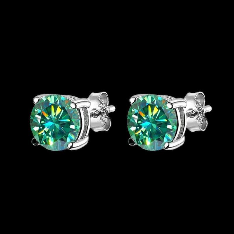 ICED OUT MOISSANITE "GREEN PAROLO" WEISSGOLD 925S SILVER OHRRINGE - ICERAIN JEWELRY