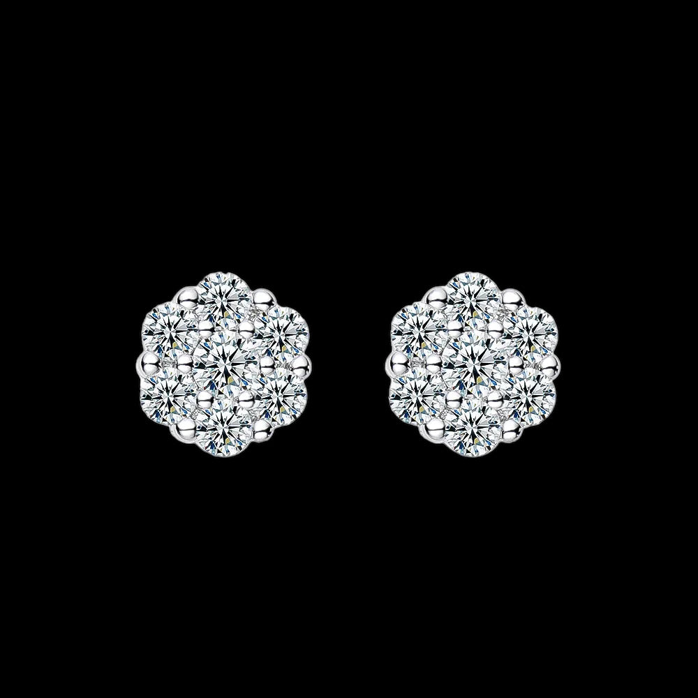 ICED OUT MOISSANITE "FINE" WEISSGOLD 925S SILVER OHRRINGE - ICERAIN JEWELRY
