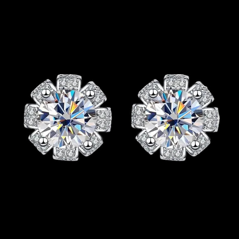 ICED OUT MOISSANITE "GRACISA" WEISSGOLD 925S SILVER OHRRINGE - ICERAIN JEWELRY