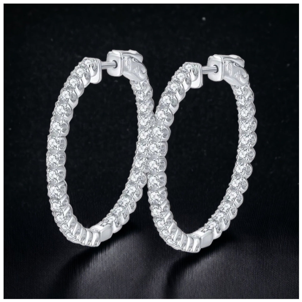 ICED OUT MOISSANITE "PRECIOUS" WEISSGOLD 925S SILVER OHRRINGE - ICERAIN JEWELRY