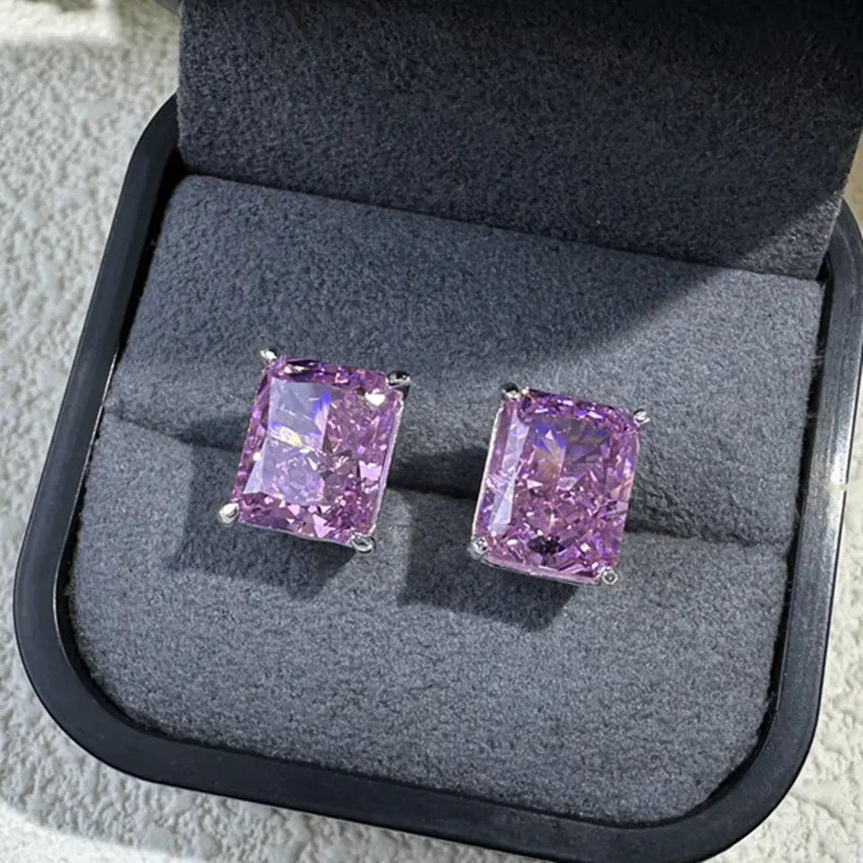 ICED OUT MOISSANITE "COLORSARLI" WEISSGOLD 925S SILVER OHRRINGE - ICERAIN JEWELRY