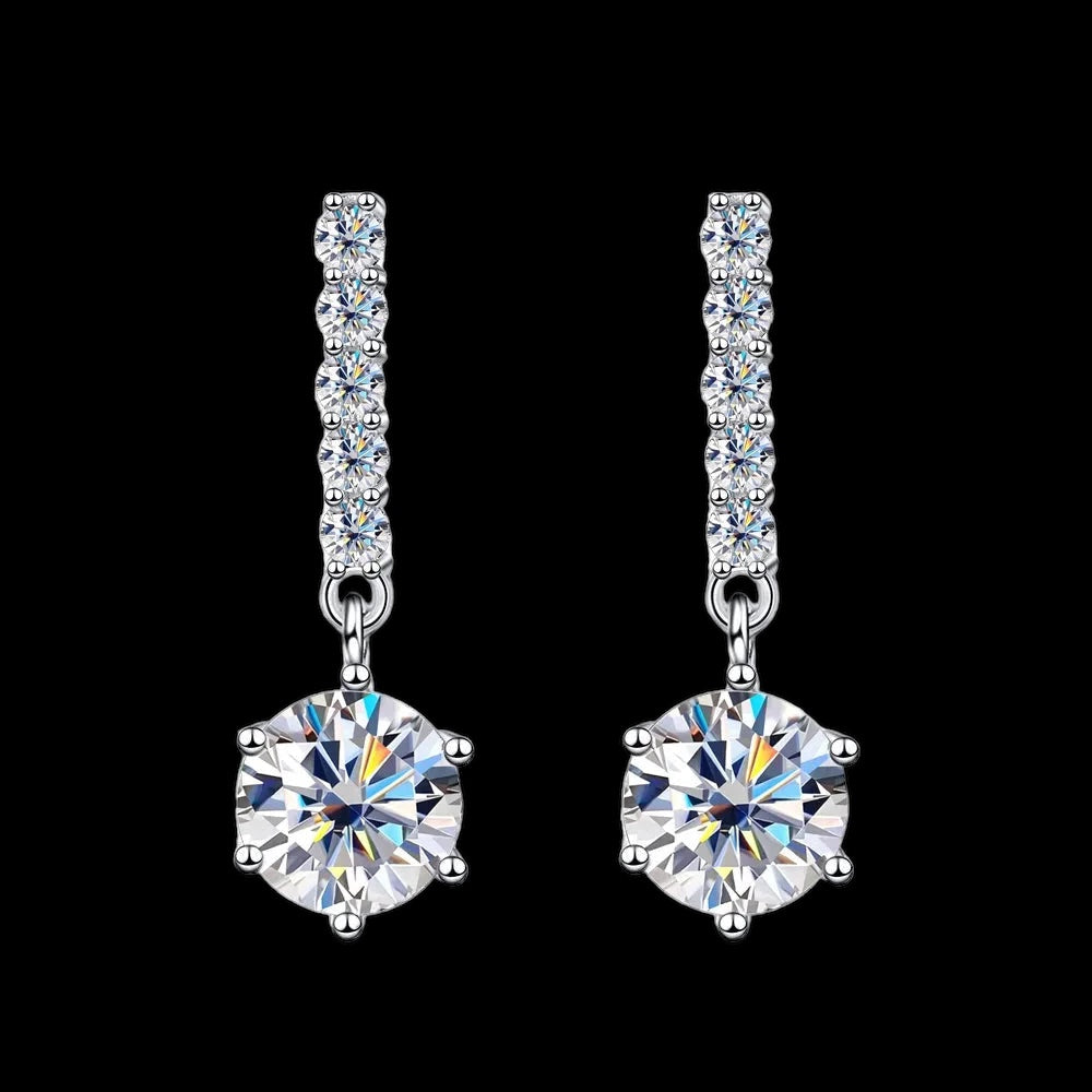 ICED OUT MOISSANITE "LORSILA" WEISSGOLD 925S SILVER OHRRINGE - ICERAIN JEWELRY