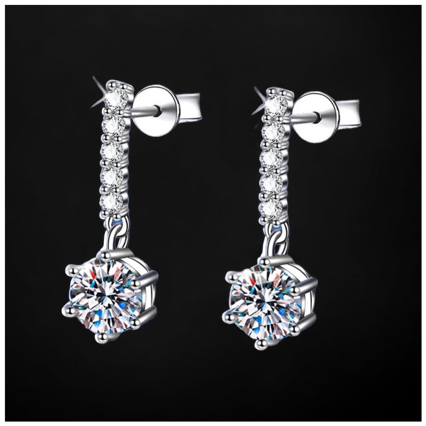 ICED OUT MOISSANITE "LORSILA" WEISSGOLD 925S SILVER OHRRINGE - ICERAIN JEWELRY