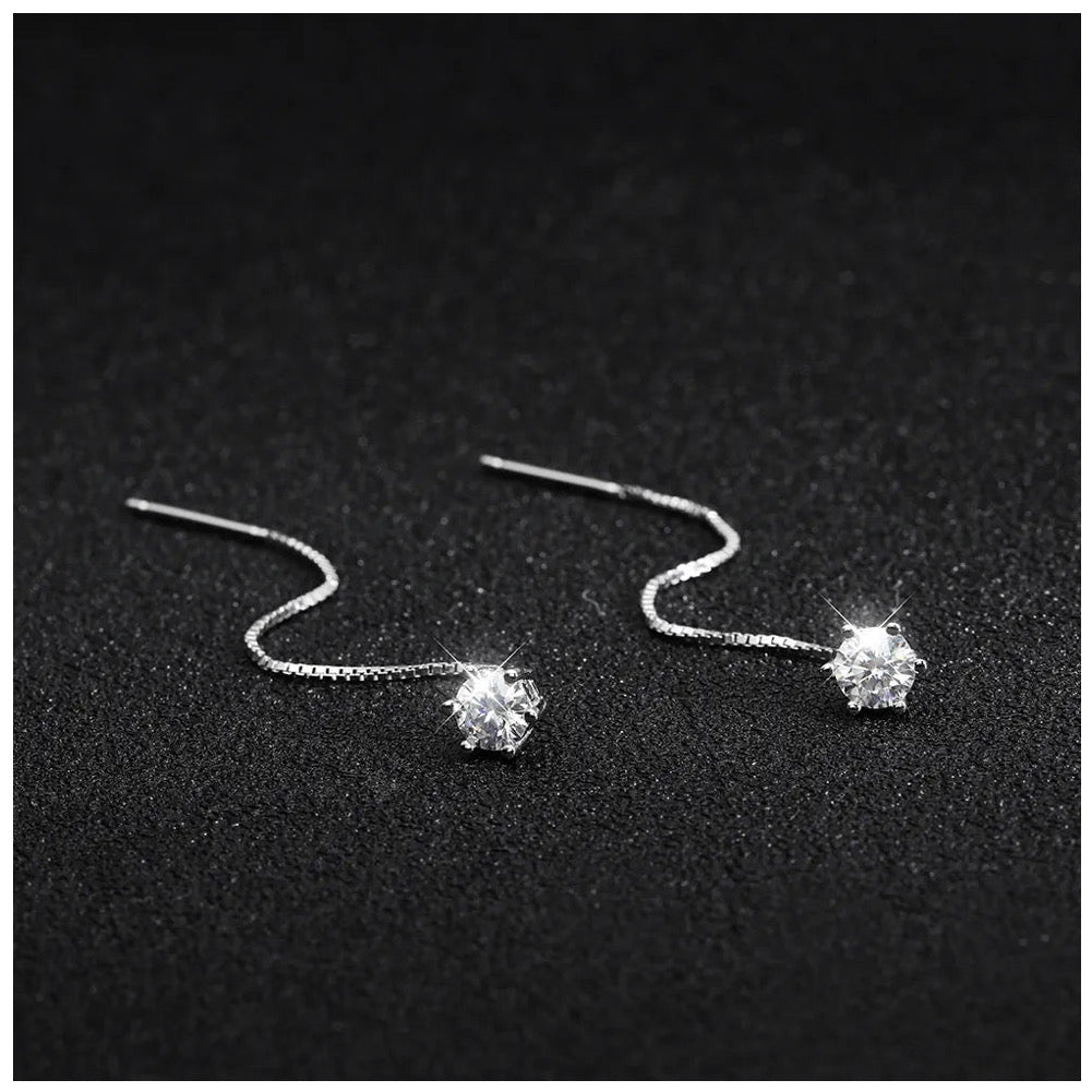 ICED OUT MOISSANITE "WIRES" WEISSGOLD 925S SILVER OHRRINGE - ICERAIN JEWELRY