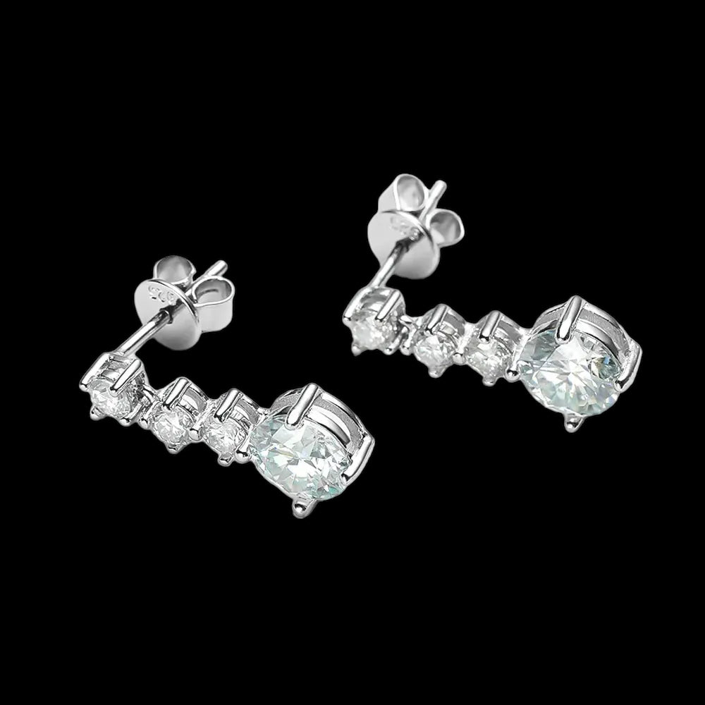 ICED OUT MOISSANITE "ZIRSALO" WEISSGOLD 925S SILVER OHRRINGE - ICERAIN JEWELRY