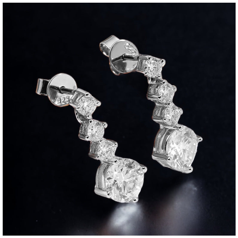 ICED OUT MOISSANITE "ZIRSALO" WEISSGOLD 925S SILVER OHRRINGE - ICERAIN JEWELRY