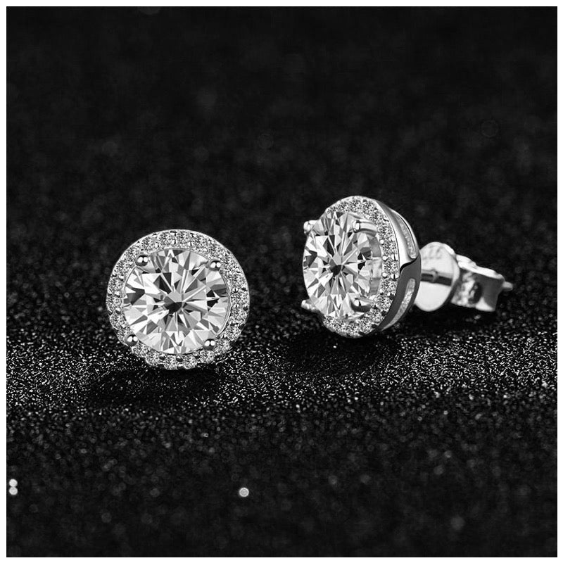 ICED OUT MOISSANITE "RASTROLI" WEISSGOLD 925S SILVER OHRRINGE - ICERAIN JEWELRY