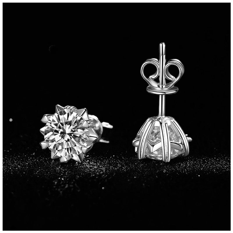 ICED OUT MOISSANITE "MINIMAL" WEISSGOLD 925S SILVER OHRRINGE - ICERAIN JEWELRY