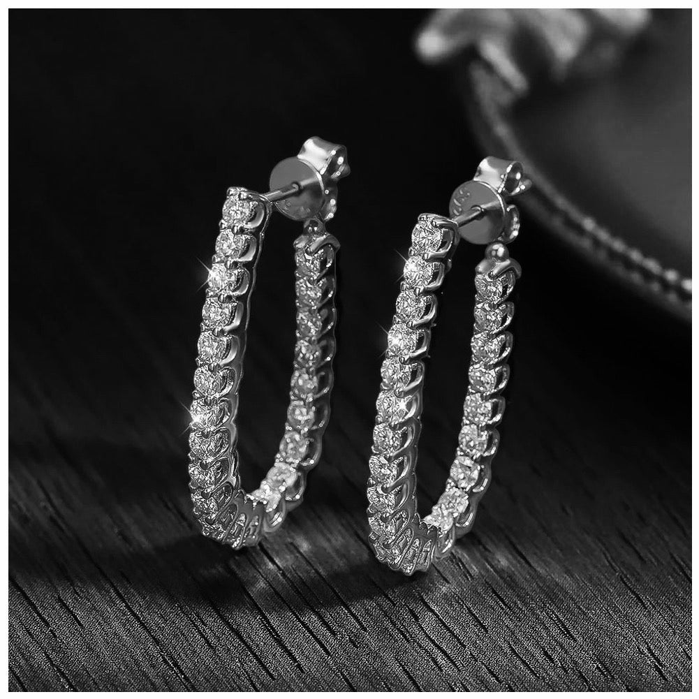 ICED OUT MOISSANITE "DRESILO" WEISSGOLD 925S SILVER OHRRINGE - ICERAIN JEWELRY