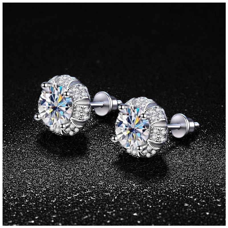 ICED OUT MOISSANITE "GRACISA" WEISSGOLD 925S SILVER OHRRINGE - ICERAIN JEWELRY