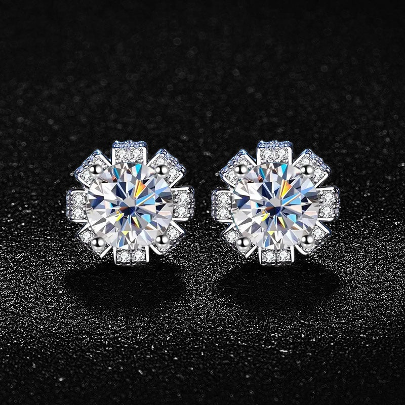 ICED OUT MOISSANITE "GRACISA" WEISSGOLD 925S SILVER OHRRINGE - ICERAIN JEWELRY