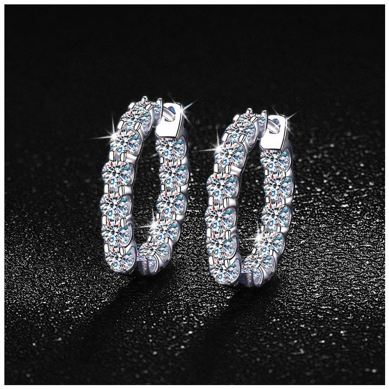 ICED OUT MOISSANITE "MIAMO" WEISSGOLD 925S SILVER OHRRINGE - ICERAIN JEWELRY