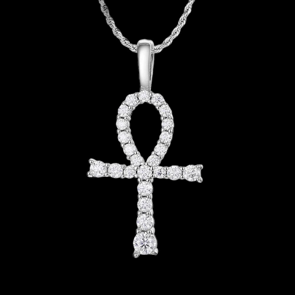 ICED OUT MOISSANITE "HOLY CROSS" WEISSGOLD 925S SILVER KETTE - ICERAIN JEWELRY
