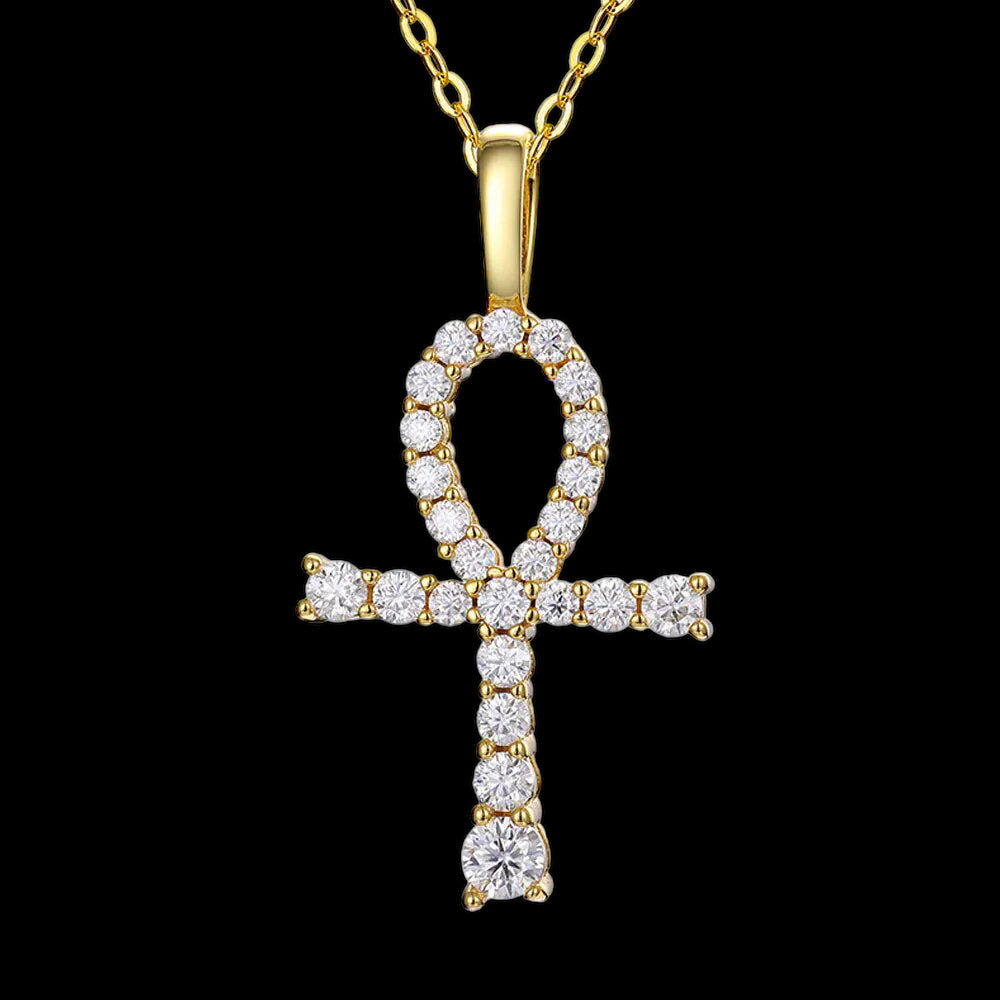 ICED OUT MOISSANITE "HOLY CROSS" WEISSGOLD 925S SILVER KETTE - ICERAIN JEWELRY