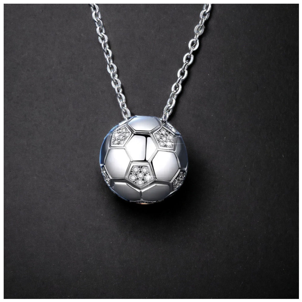 ICED OUT MOISSANITE "SOCCER" WEISSGOLD 925S SILVER KETTE - ICERAIN JEWELRY