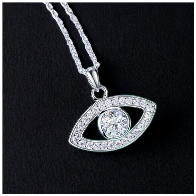 ICED OUT MOISSANITE "EYE" WEISSGOLD 925S SILVER KETTE - ICERAIN JEWELRY