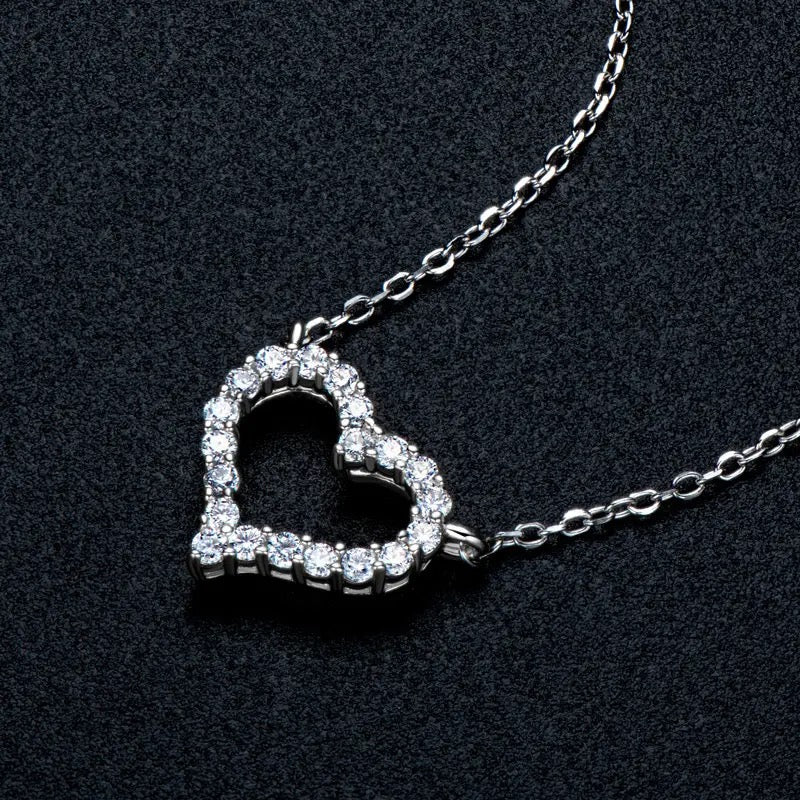 ICED OUT MOISSANITE "HEART" WEISSGOLD 925S SILVER KETTE - ICERAIN JEWELRY