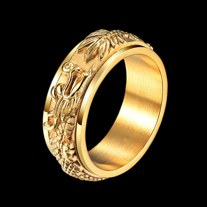 EDELSTAHL "GOLD DRAGON" RING - ICERAIN JEWELRY