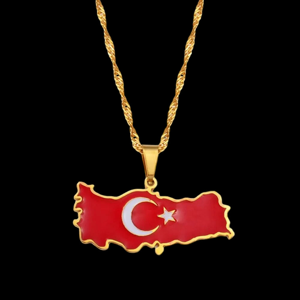 EDELSTAHL "TURKIYE" LÄNDERKETTE - ICERAIN JEWELRY