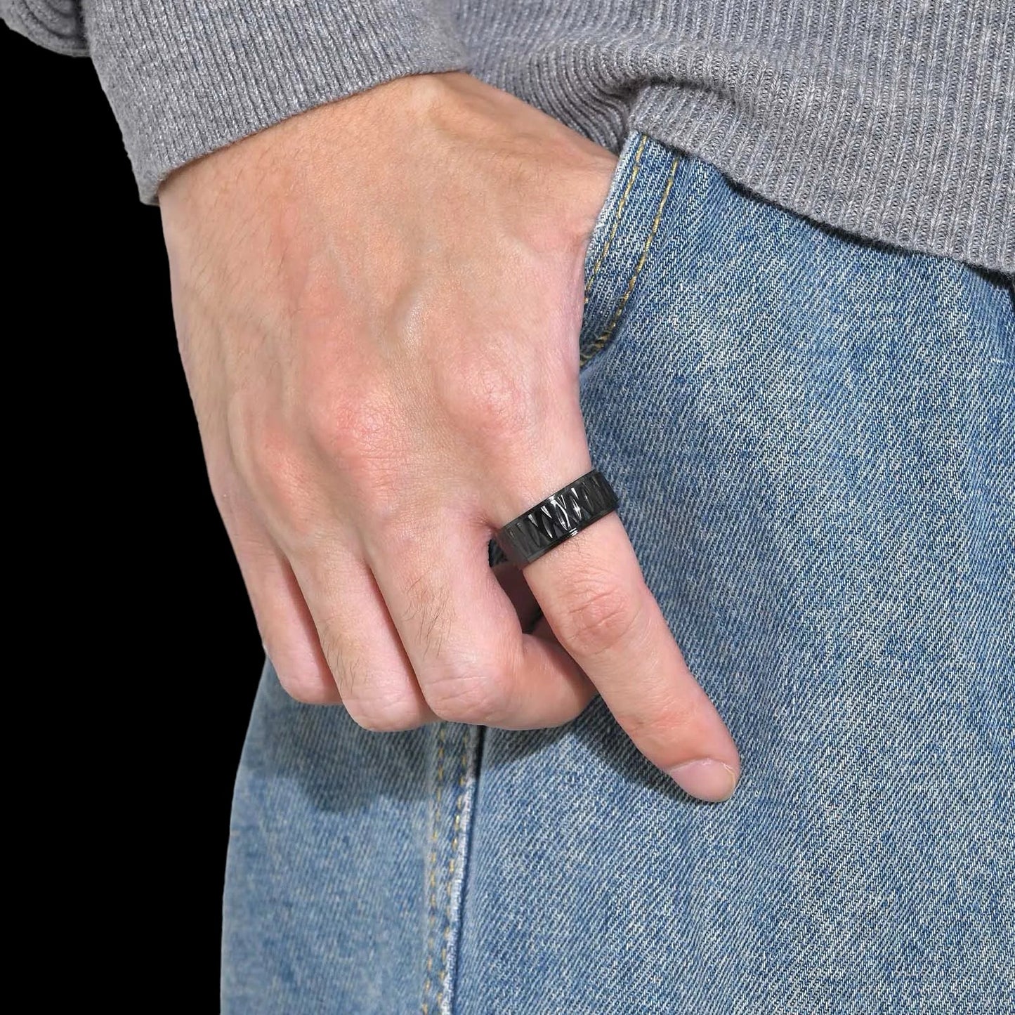 EDELSTAHL 8MM "GOTHER" RING - ICERAIN JEWELRY