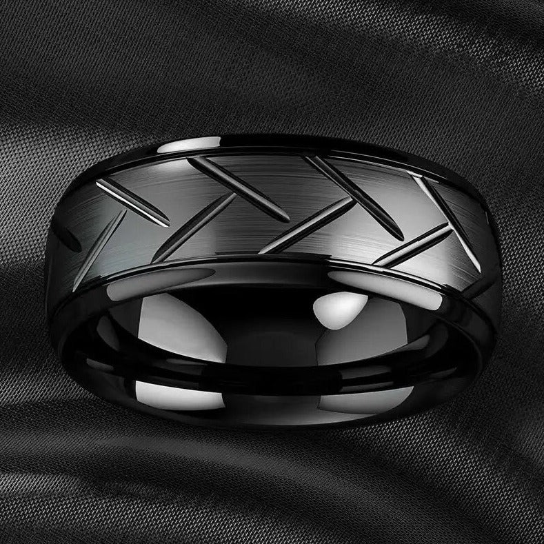 EDELSTAHL 8MM "GROOVE" RING - ICERAIN JEWELRY