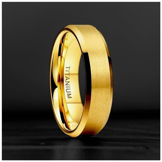 SALE | EDELSTAHL 8MM GRÖSSE 14 (23MM DURCHMESSER) "GOLD COMFORT" RING - ICERAIN JEWELRY