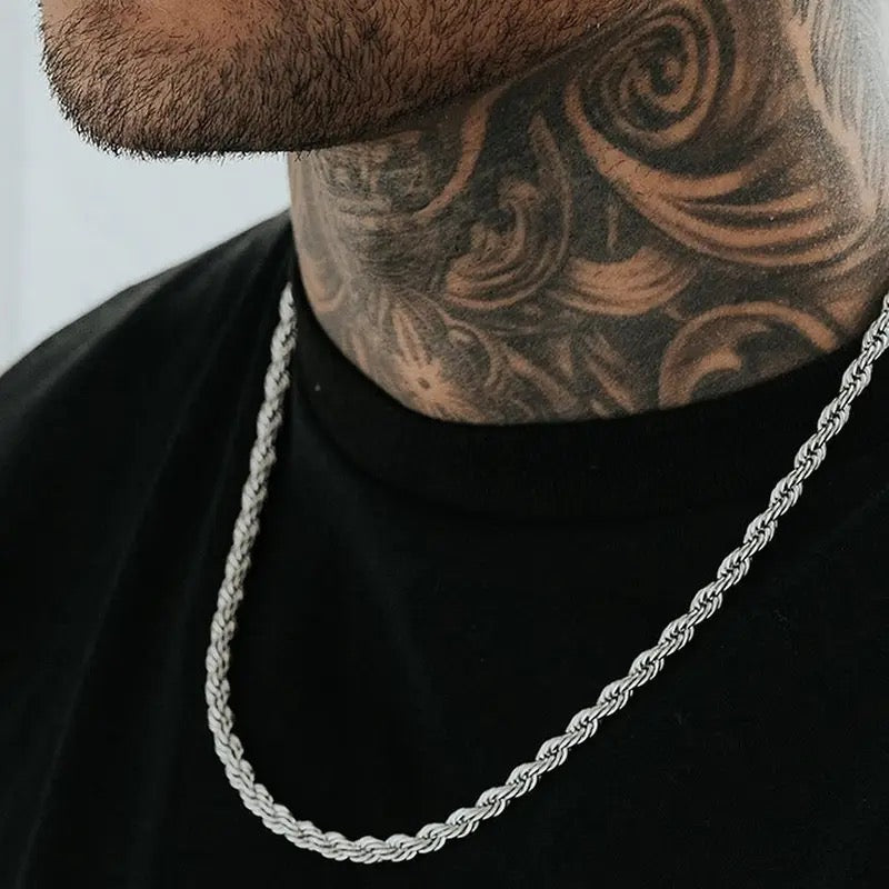 SALE | 925S SILVER 4MM 45CM "ROPE" KETTE - ICERAIN JEWELRY