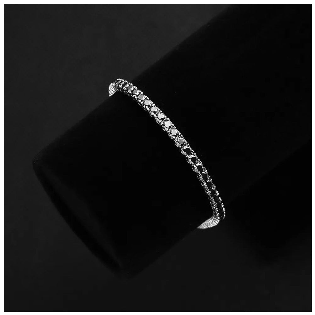 ICED OUT MOISSANITE "BLACK TENNIS" WEISSGOLD 925S SILVER ARMBAND - ICERAIN JEWELRY