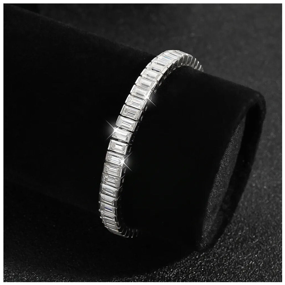 ICED OUT MOISSANITE "EMERALD" WEISSGOLD 925S SILVER ARMBAND - ICERAIN JEWELRY