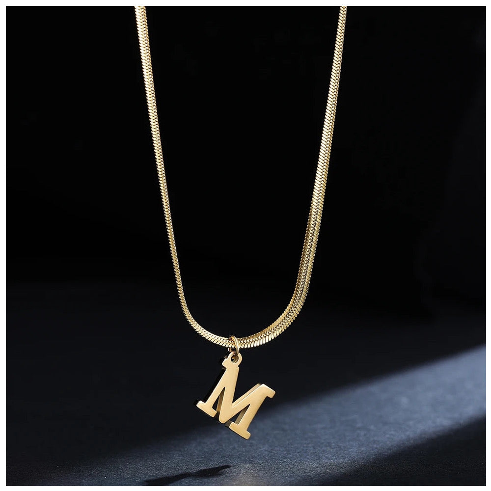 PERSONALISIERTE EDELSTAHL ANFANGSBUCHSTABEN "CHIAVE" KETTE - ICERAIN JEWELRY
