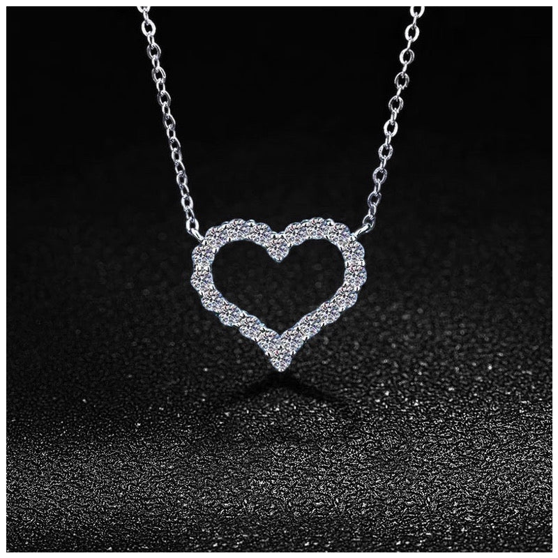 ICED OUT MOISSANITE "HEART" WEISSGOLD 925S SILVER KETTE - ICERAIN JEWELRY