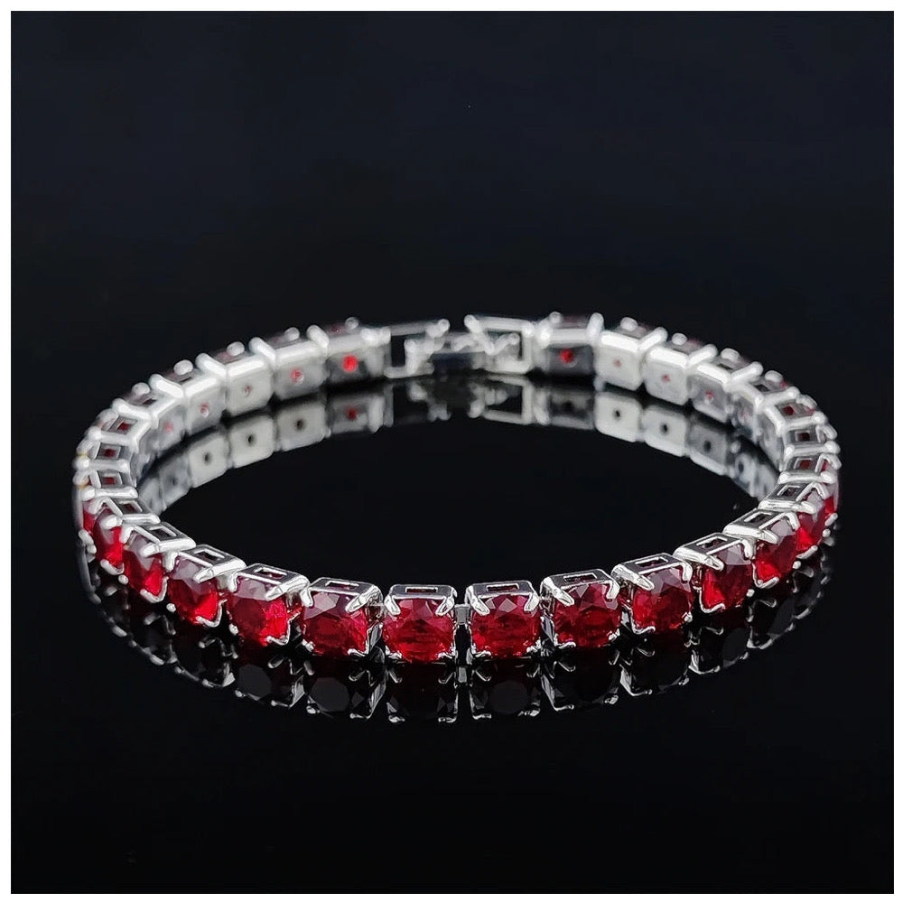 SALE | ICED OUT 5MM 17CM "RED TENNIS" ARMBAND - ICERAIN JEWELRY