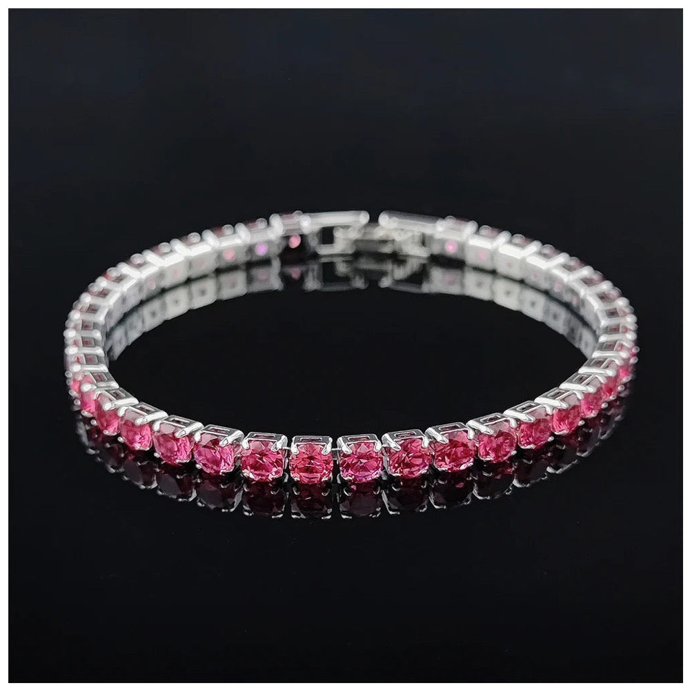 ICED OUT 4MM "MAGENTA TENNIS" ARMBAND - ICERAIN JEWELRY