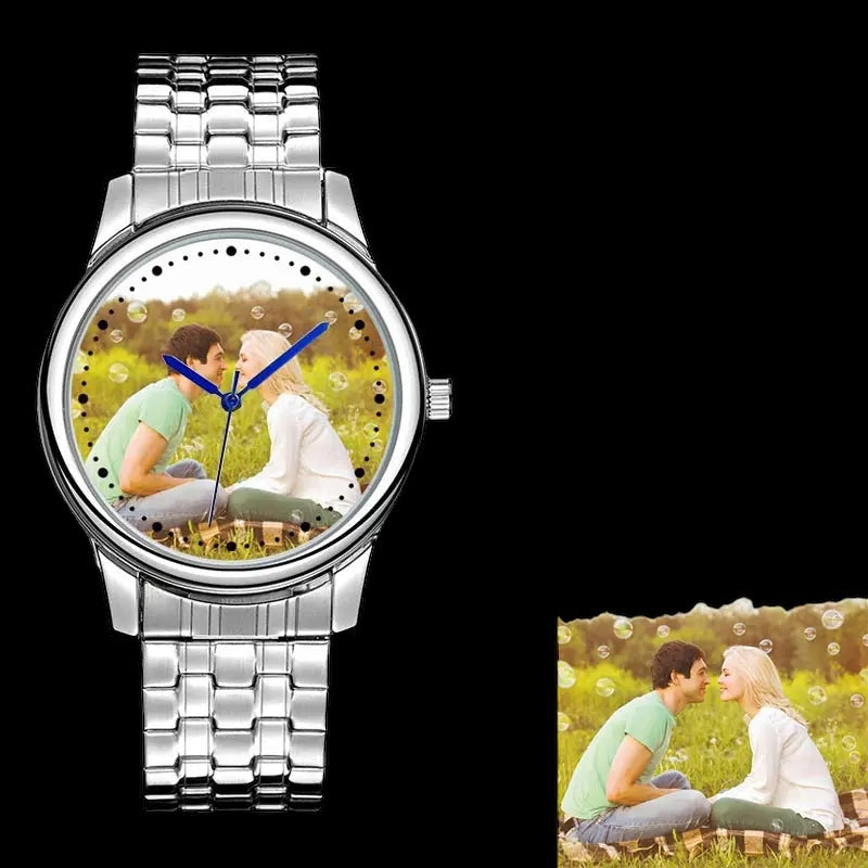 PERSONALISIERTE EDELSTAHL "PHOTO" UHR - ICERAIN JEWELRY
