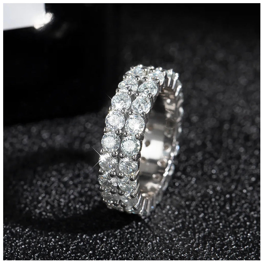 ICED OUT MOISSANITE "BOOMIRS" WEISSGOLD 925S SILVER RING - ICERAIN JEWELRY