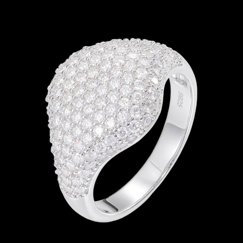 ICED OUT MOISSANITE "DWARAGONA" WEISSGOLD 925S SILVER RING - ICERAIN JEWELRY
