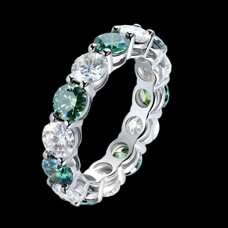 ICED OUT MOISSANITE "RED/GREEN DRASILO" WEISSGOLD 925S SILVER RING - ICERAIN JEWELRY