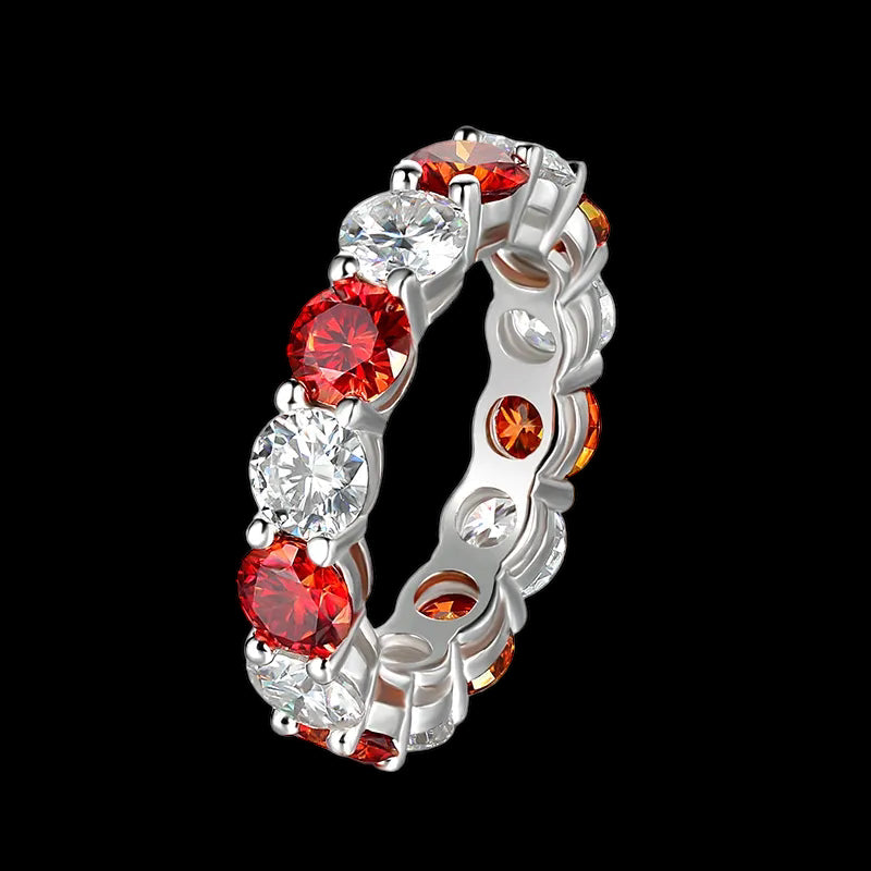 SALE | ICED OUT MOISSANITE GRÖSSE 8 "RED DRASILO" WEISSGOLD 925S SILVER RING - ICERAIN JEWELRY