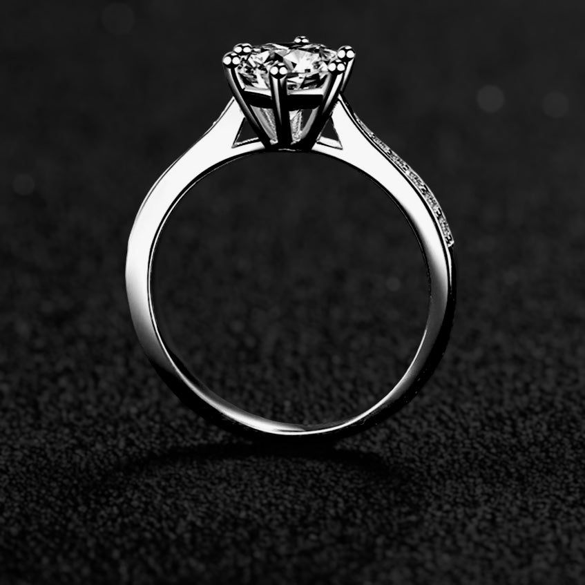 ICED OUT MOISSANITE "LUMIERE" WEISSGOLD 925S SILVER RING - ICERAIN JEWELRY