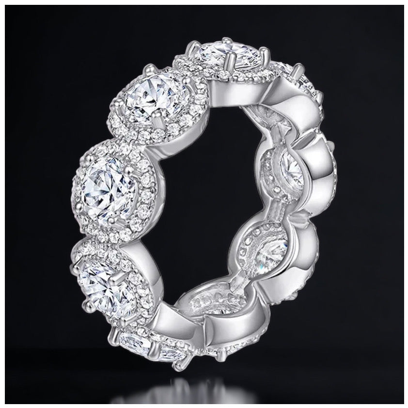 ICED OUT MOISSANITE "NADIAR" WEISSGOLD 925S SILVER RING - ICERAIN JEWELRY