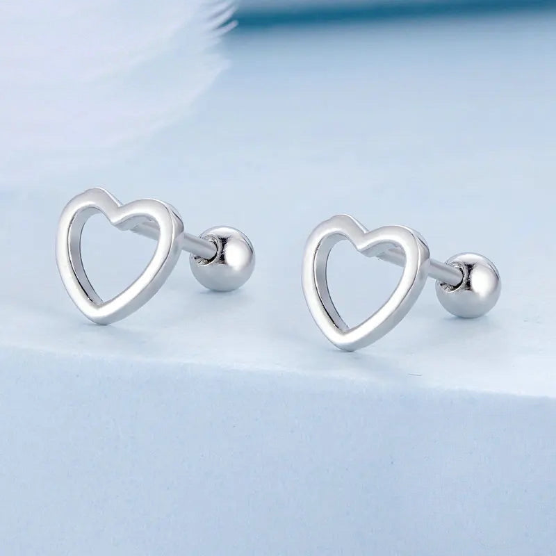 925S SILVER "HEART V5" OHRRINGE - ICERAIN JEWELRY