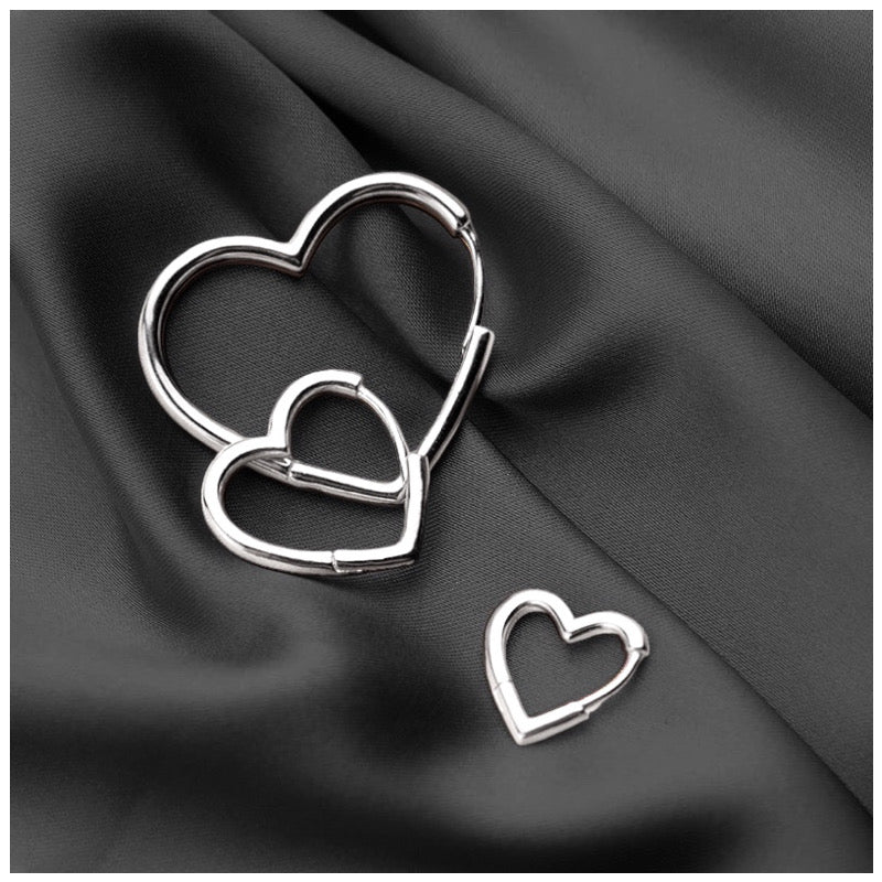 925S SILVER" HEART V6" OHRRINGE - ICERAIN JEWELRY