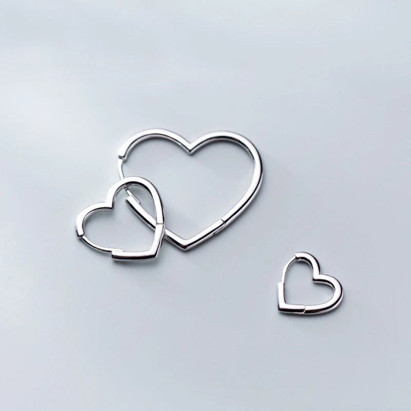 925S SILVER" HEART V6" OHRRINGE - ICERAIN JEWELRY