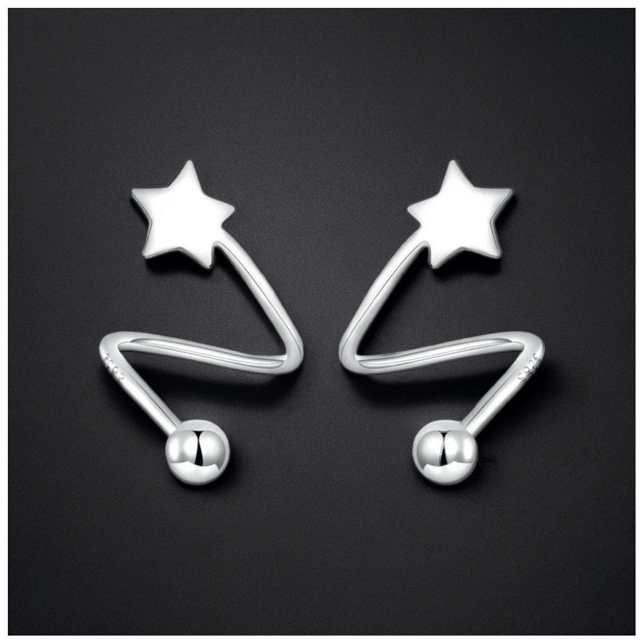 925S SILVER "SHOOTINGSTAR" OHRRINGE - ICERAIN JEWELRY