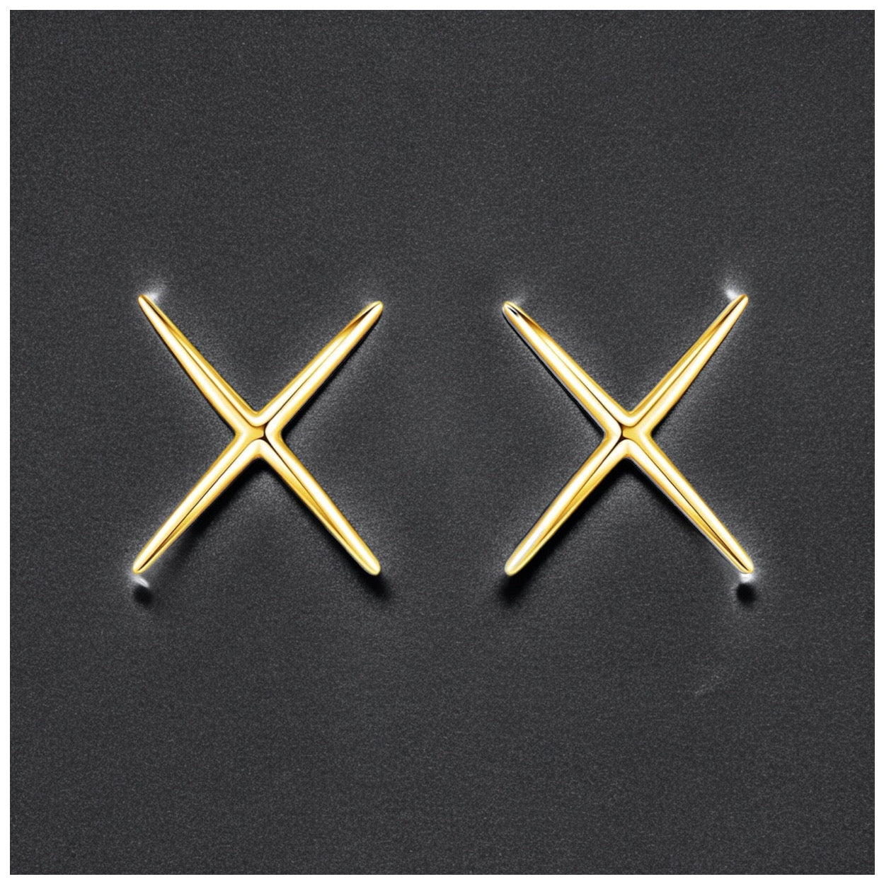 925S SILVER "GOLD X" OHRRINGE - ICERAIN JEWELRY