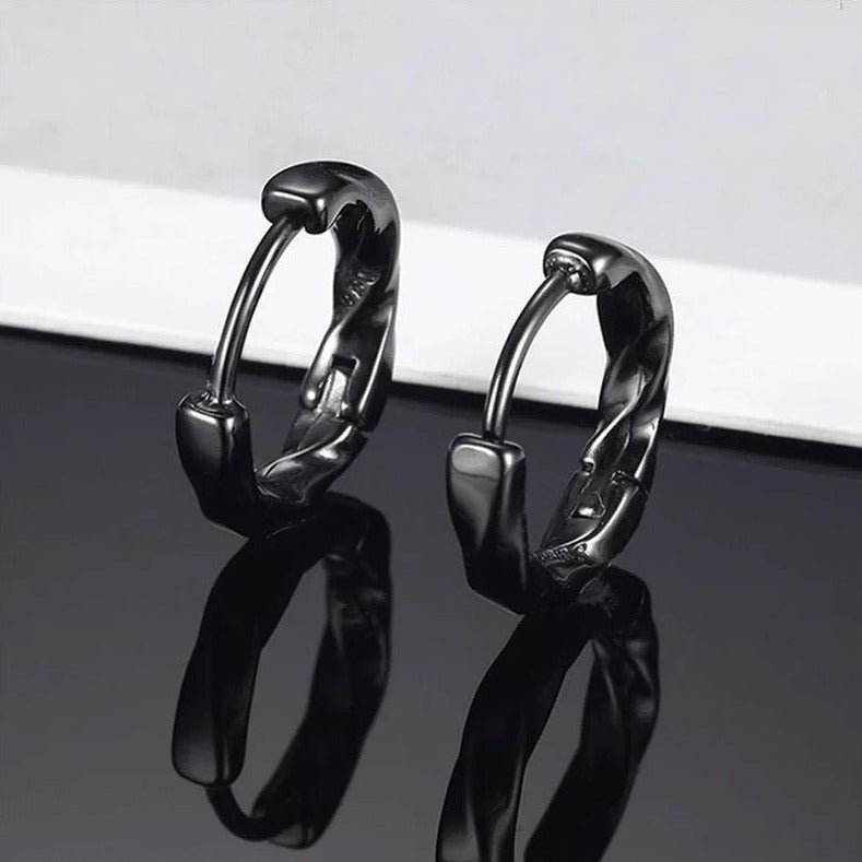 925S SILVER "BLACK WAVE" OHRRINGE - ICERAIN JEWELRY