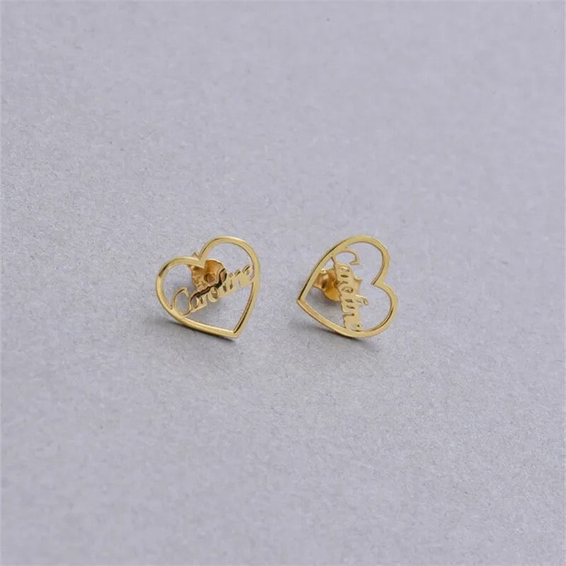 PERSONALISIERTE EDELSTAHL "HEART" OHRRINGE - ICERAIN JEWELRY