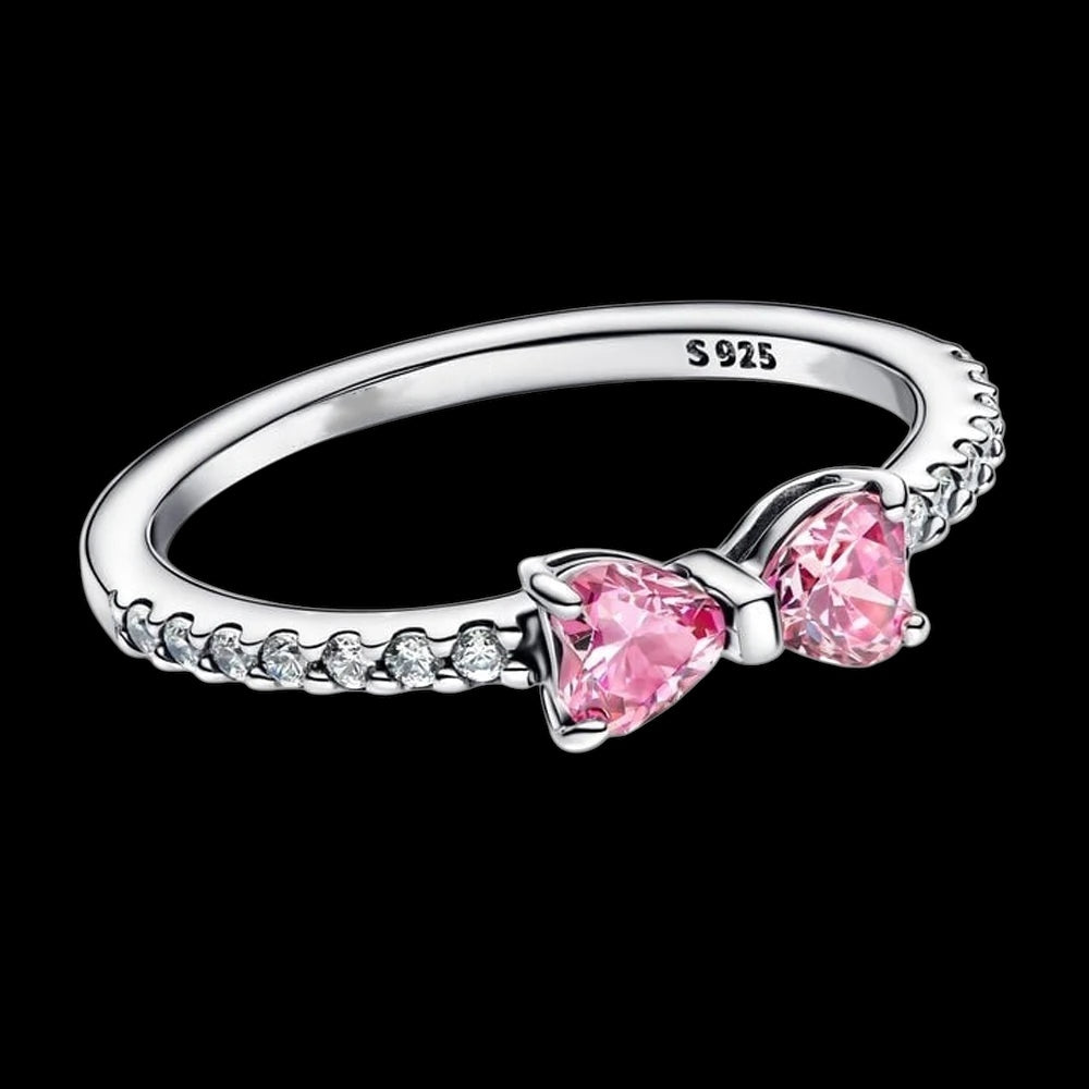 925S SILVER "PINK HEART" RING - ICERAIN JEWELRY