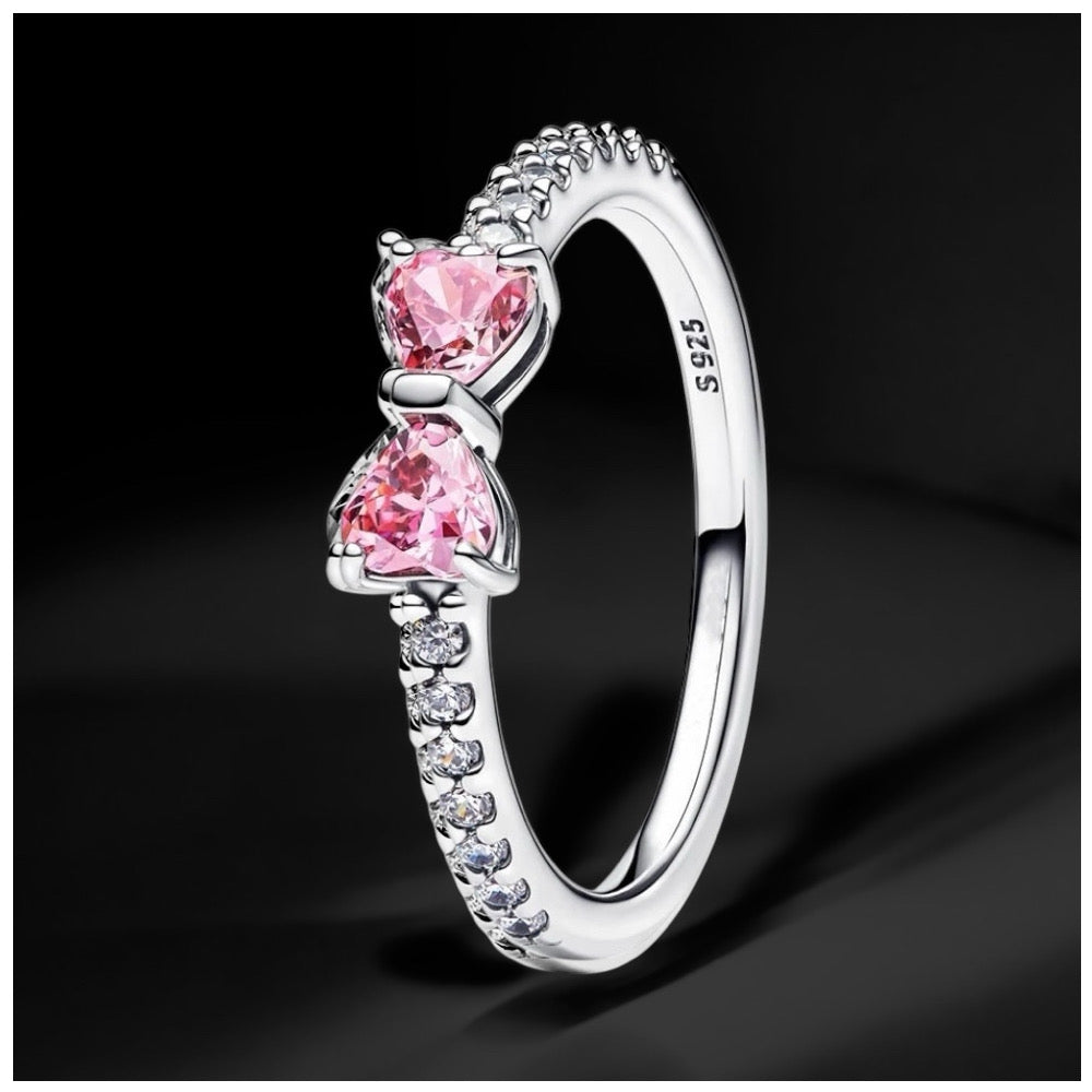 925S SILVER "PINK HEART" RING - ICERAIN JEWELRY